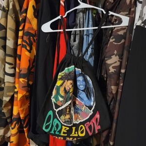 Bob Marley One Love Drawstring Bag - Black